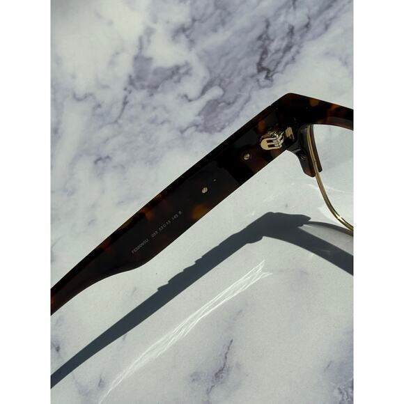 NEW Fendi FE50095U Brown Gold Logo Eyeglasses Frames - Picture 5 of 8
